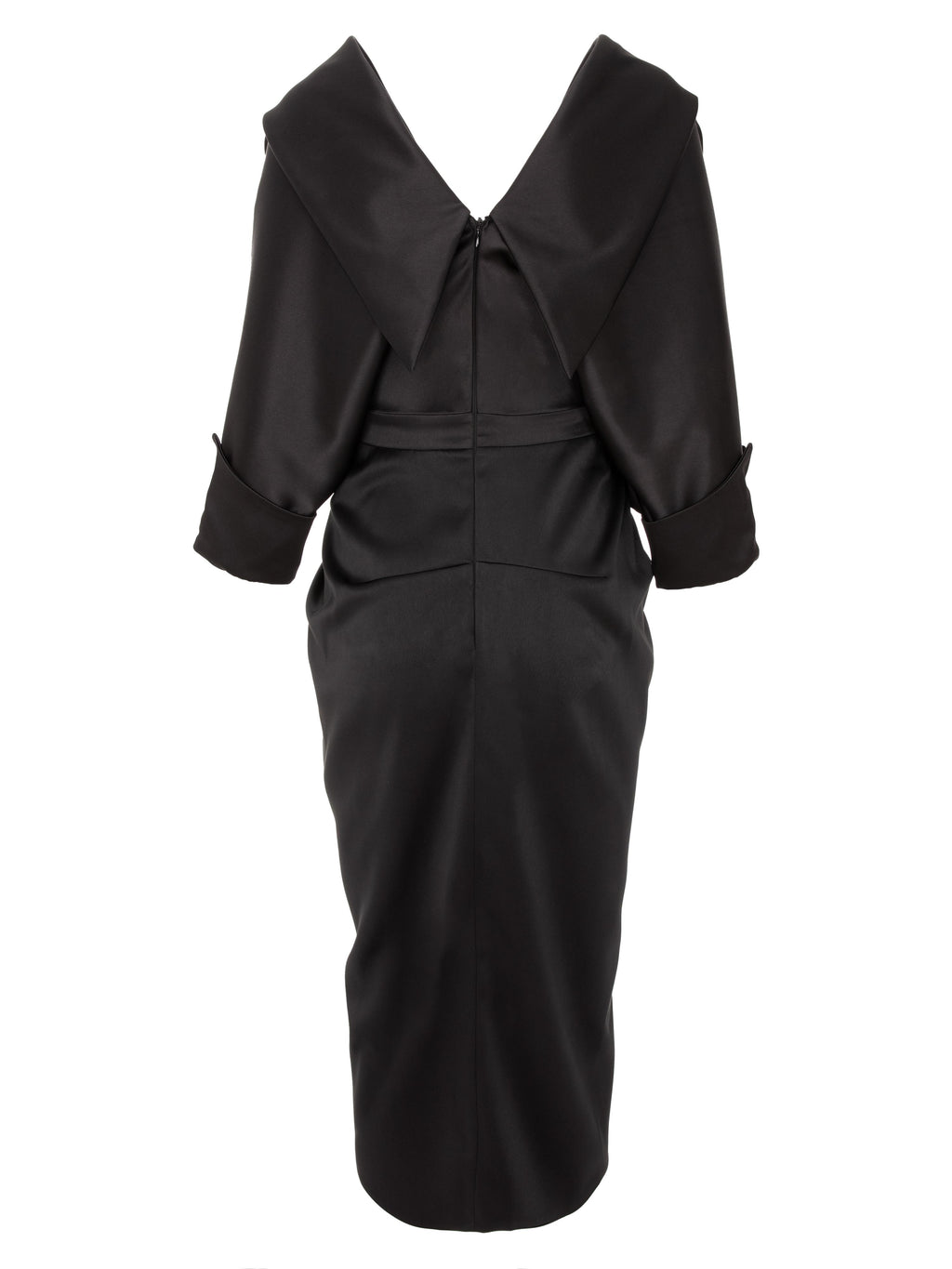 Draped Midi Dress, Black 5