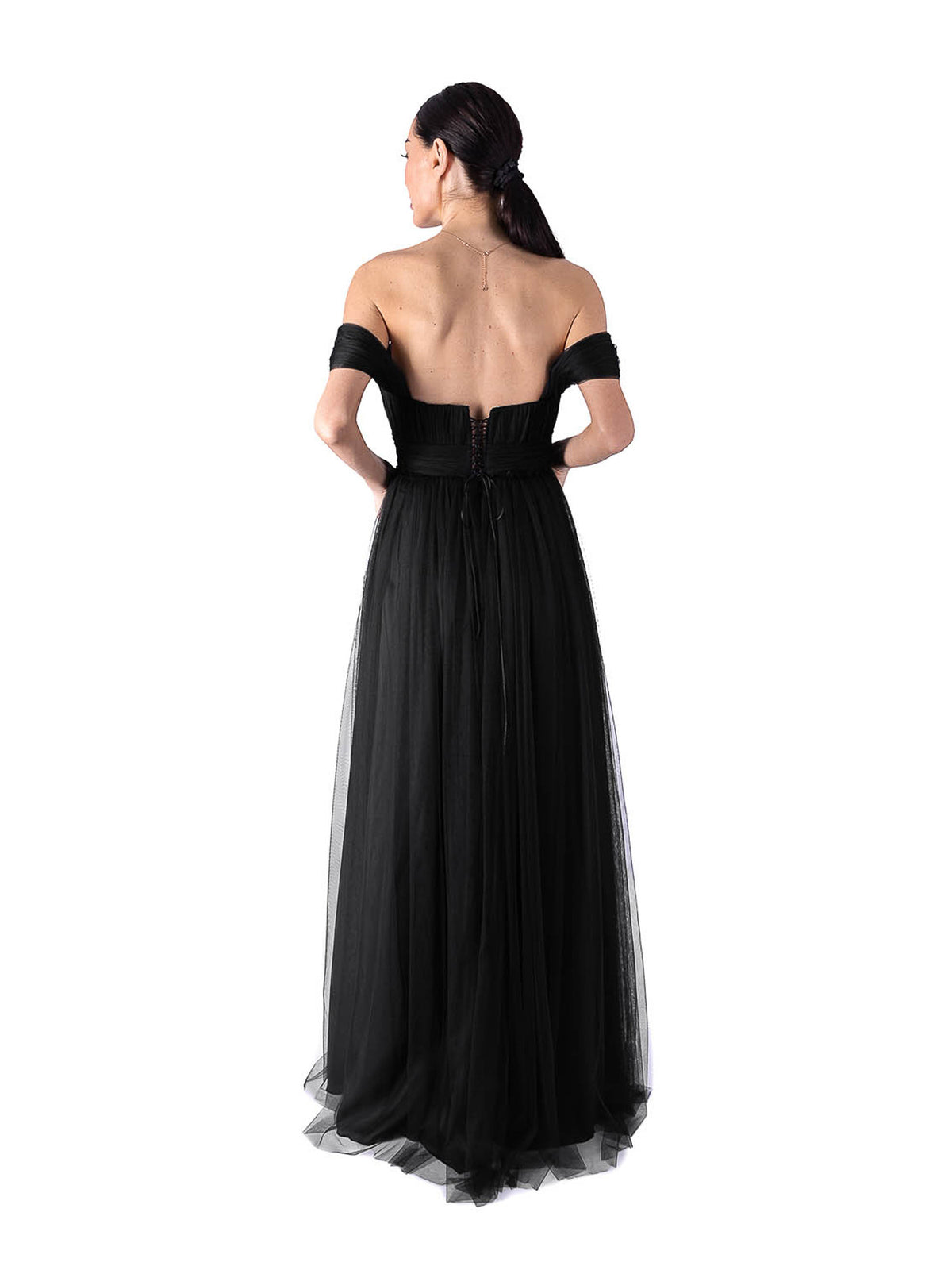 A-Line Midi Dress with Off-the-Shoulder Straps, Greige 3