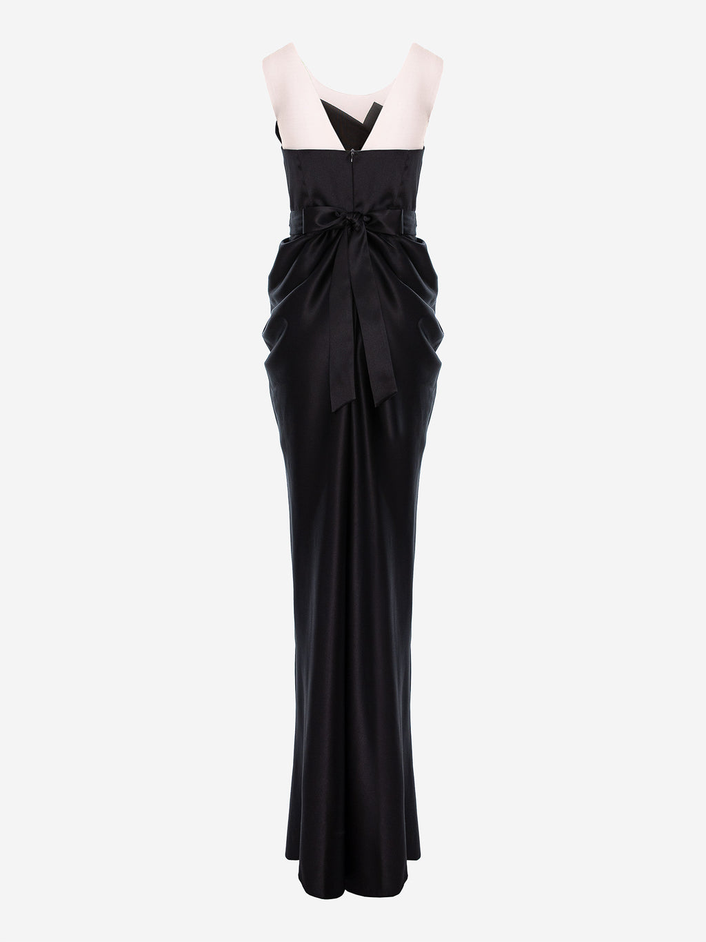 Satin-Finish Maxi Dress, Black 3