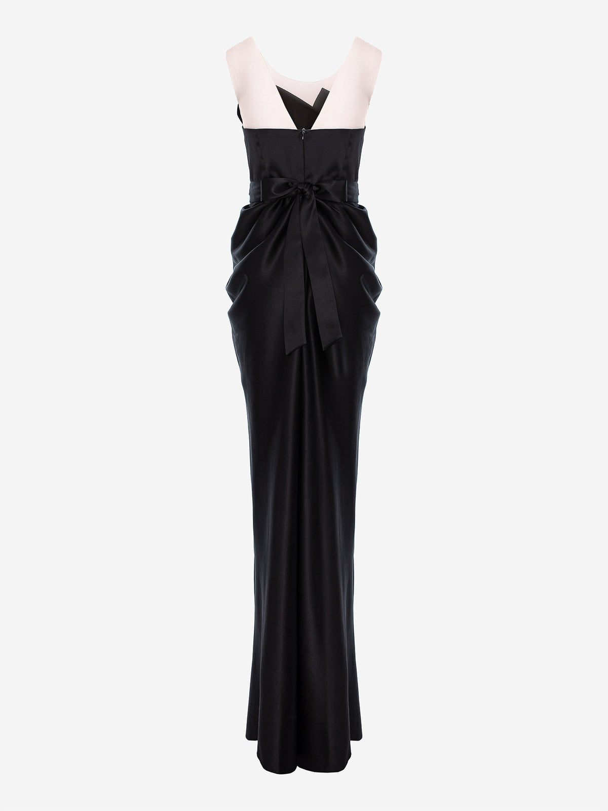 Satin-Finish Maxi Dress, Black 3
