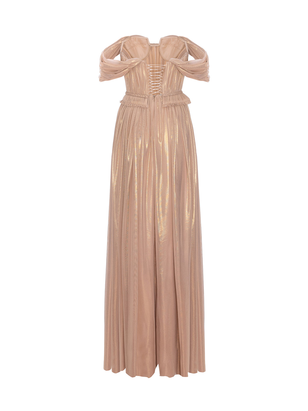 Maxi Dress with Off-the-Shoulder Neckline, Sand Brown 3