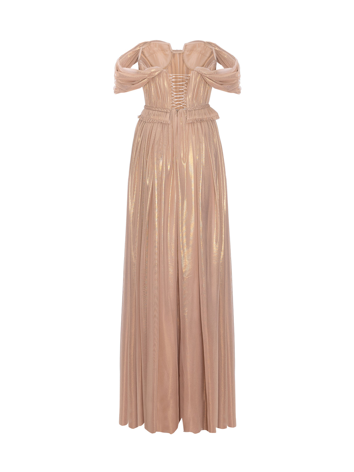 Maxi Dress with Off-the-Shoulder Neckline, Sand Brown 3