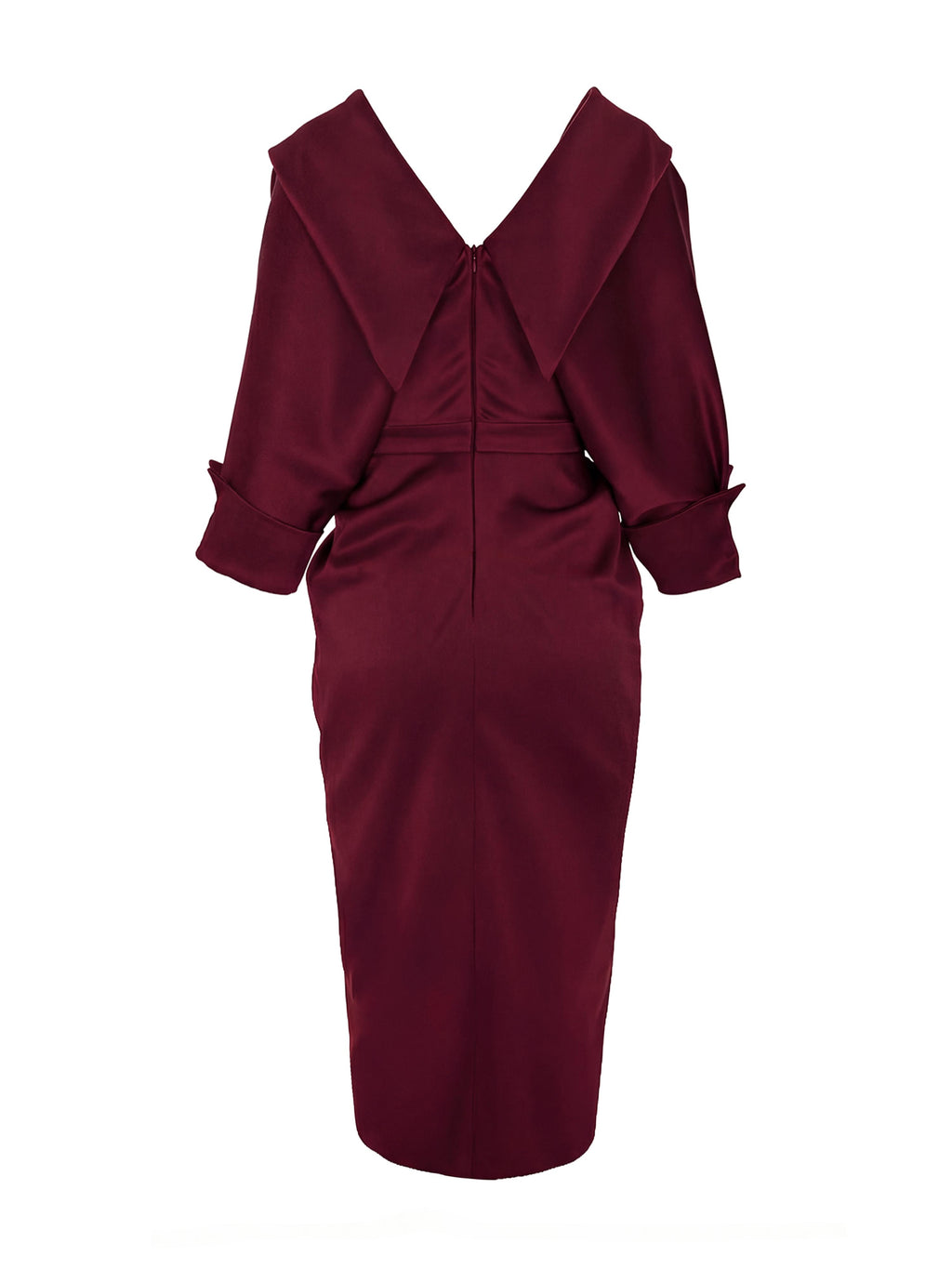 Draped Midi Dress, Red 8