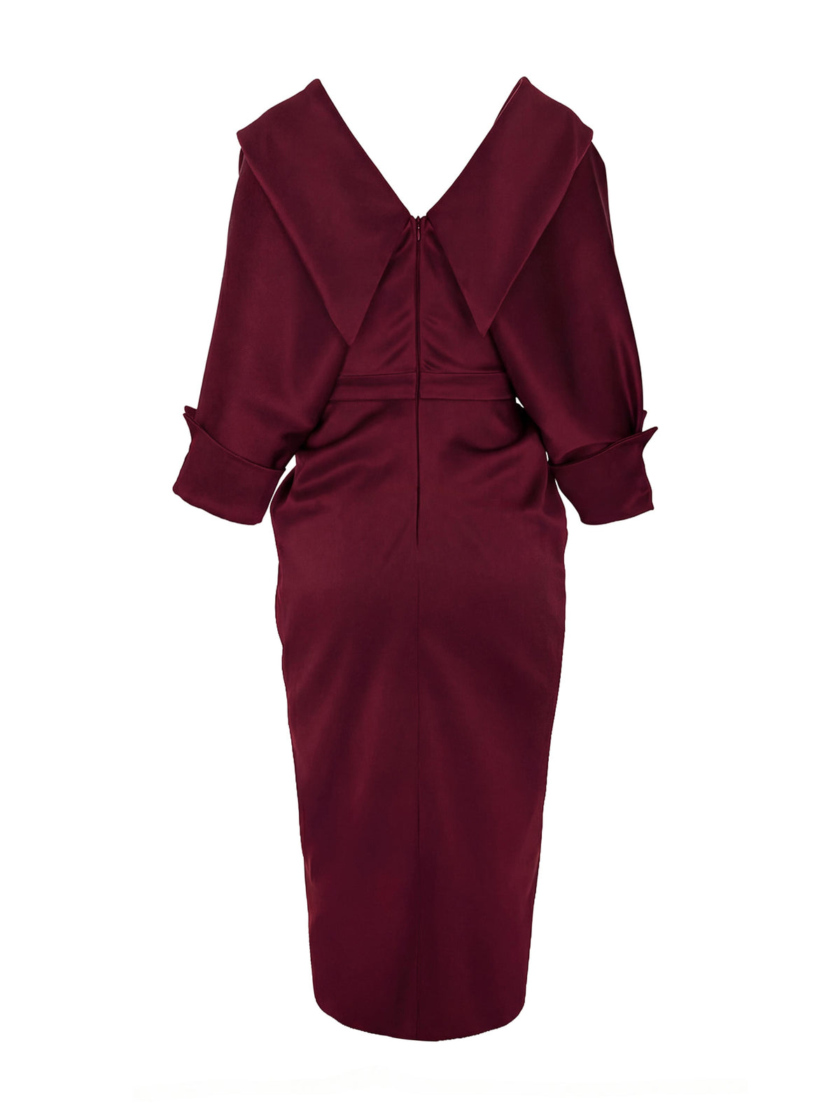 Draped Midi Dress, Red 8