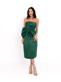 Midi Dress with Bow, Green