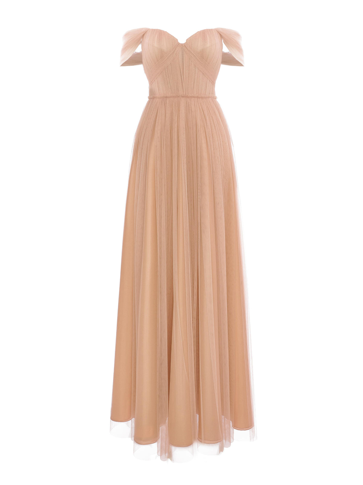 Maxi Dress with Off-the-Shoulder Neckline, Salmon Pink 4