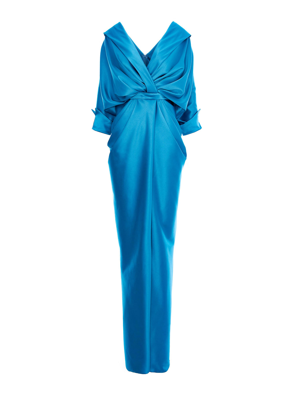 Draped Long Dress, Turquoise 3