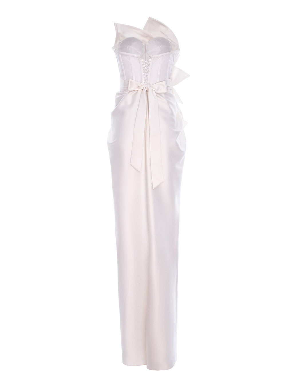 Satin-Finish Maxi Dress, Optic White 3