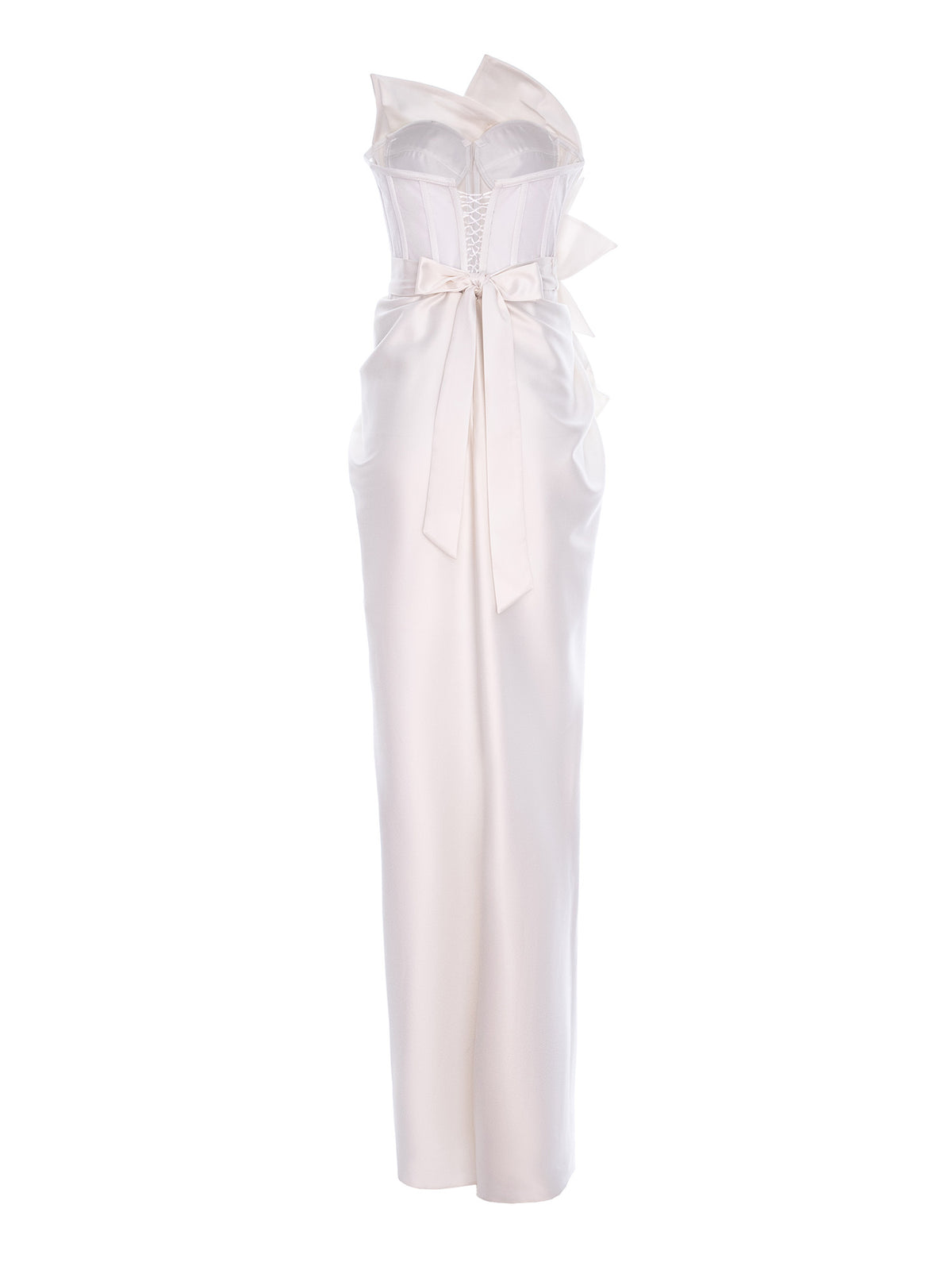 Satin-Finish Maxi Dress, Optic White 3