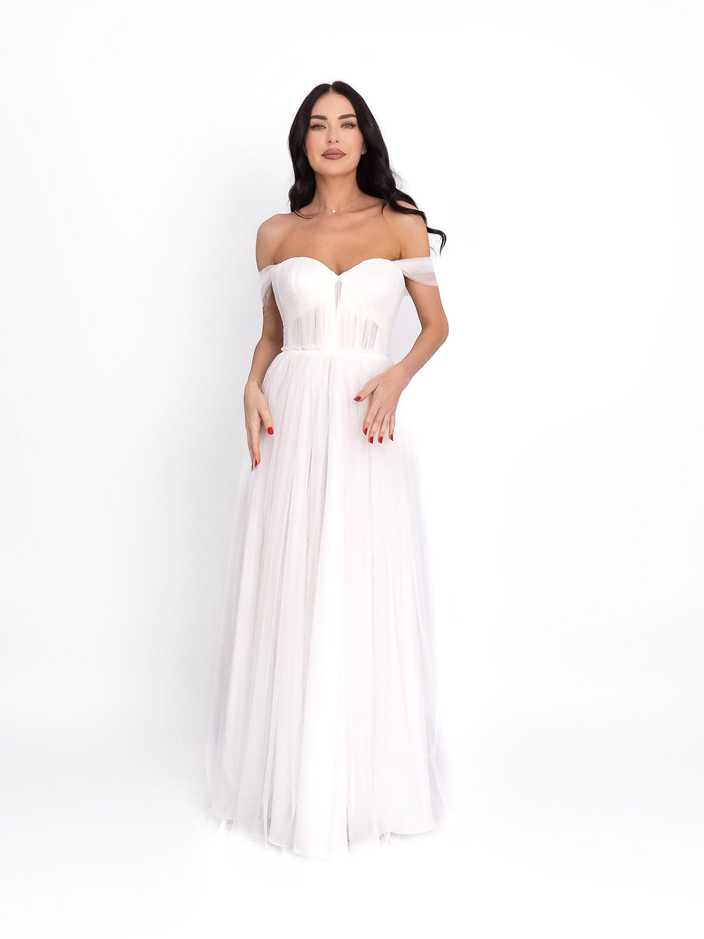 Tulle Maxi Dress, Optic White