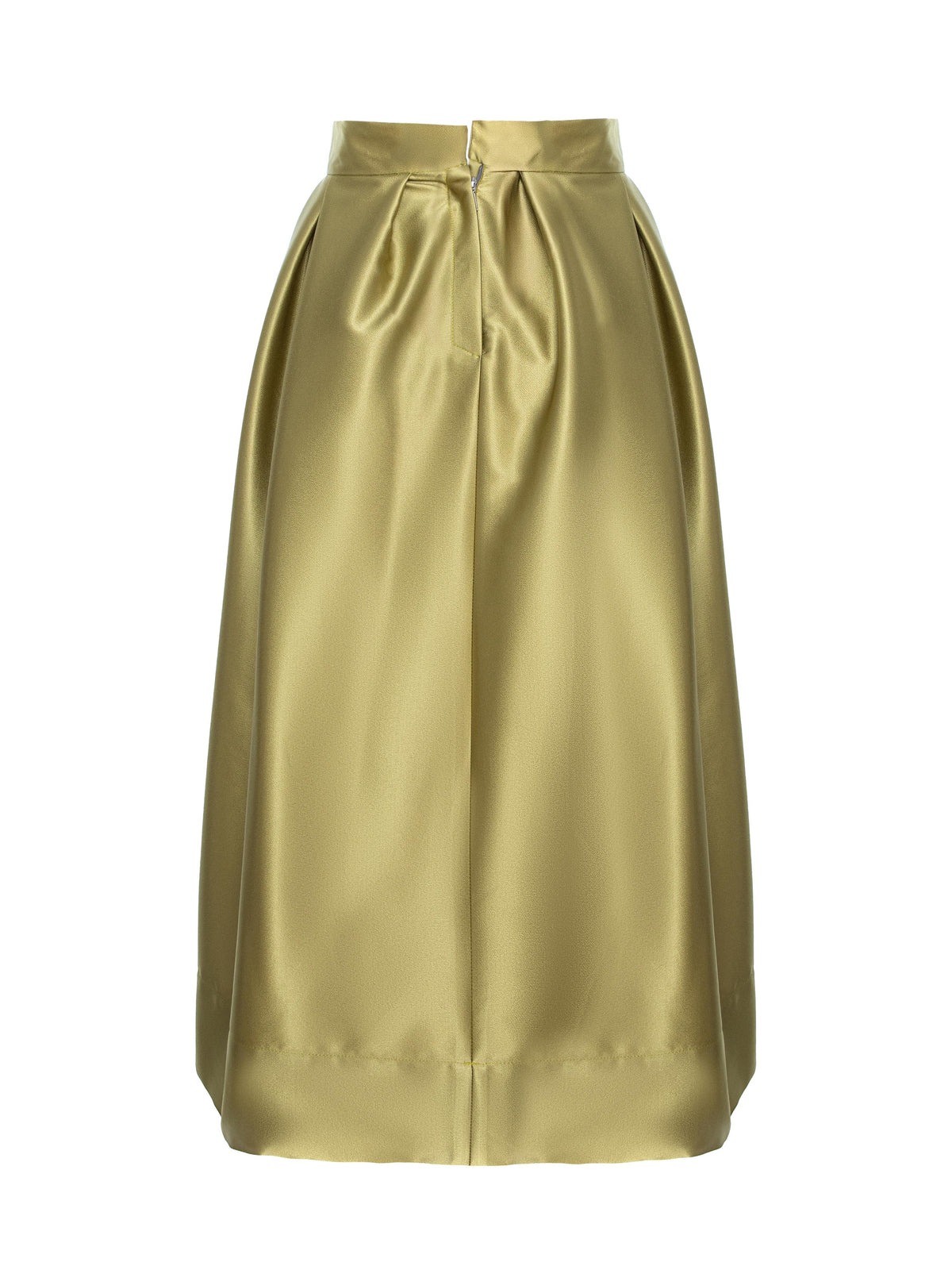 Flared Skirt with Side Pockets, Olive Green 3