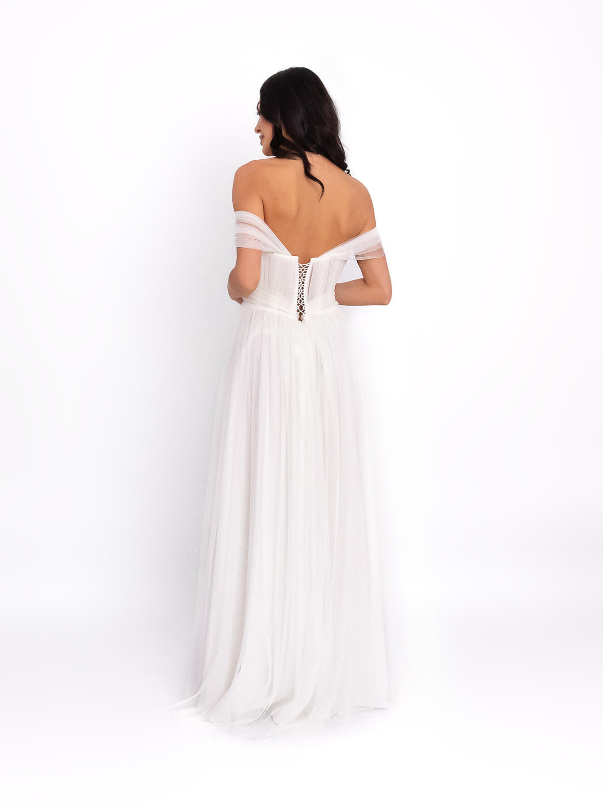 Tulle Maxi Dress, Optic White 5