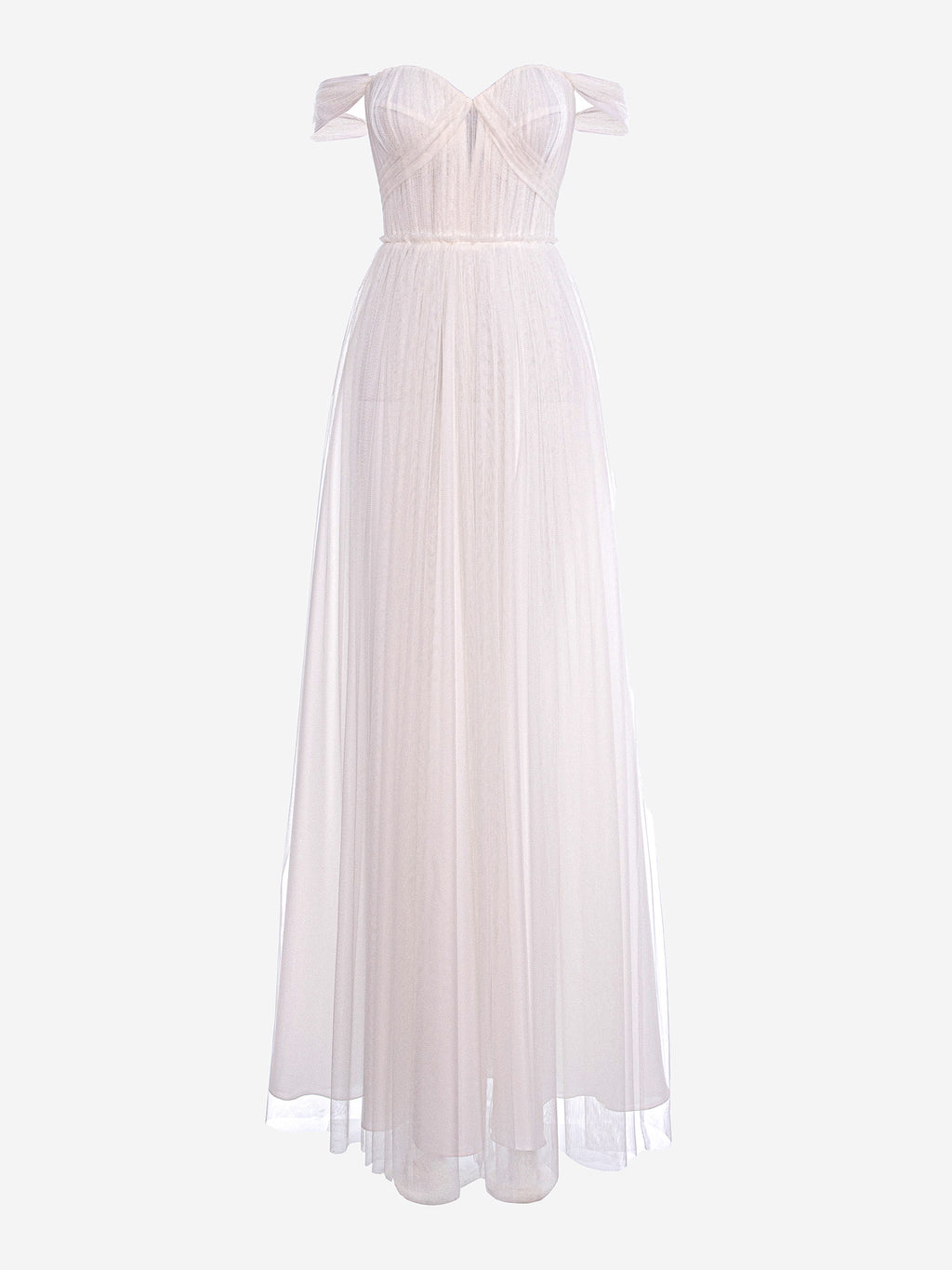 Tulle Maxi Dress, Optic White 3