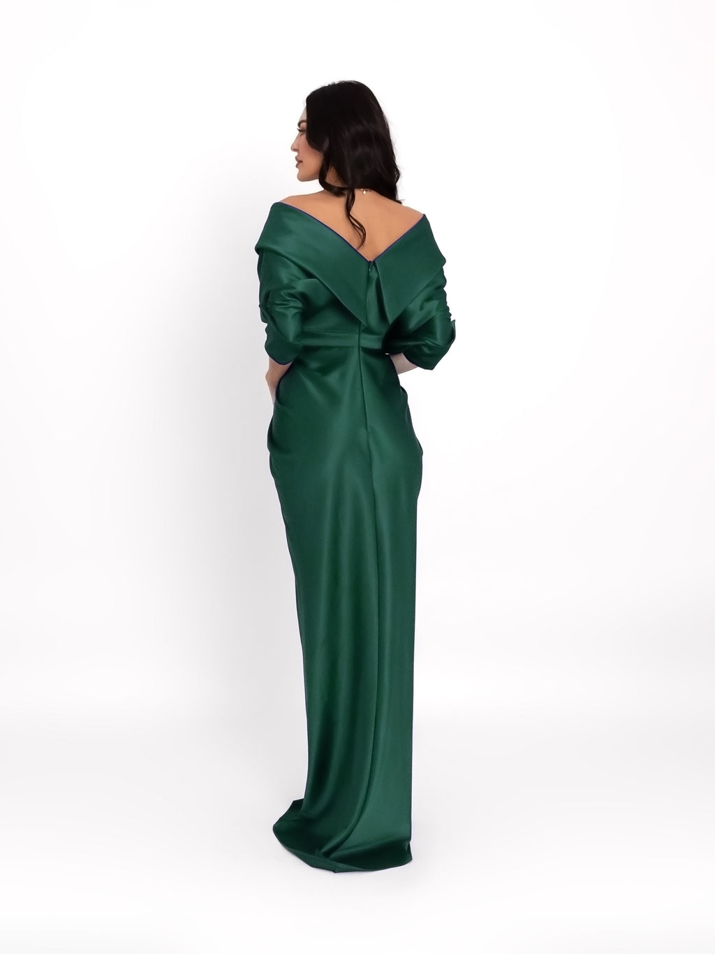 Maxi Dress with V-Neckline, English Green 4