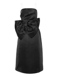 Dress with Oversized Bow Appliqué, Black