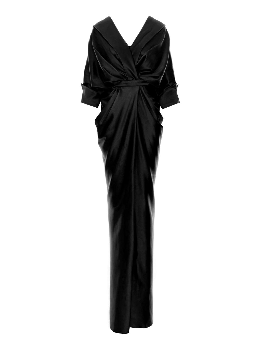 Maxi Dress with V-Neckline, Black 4