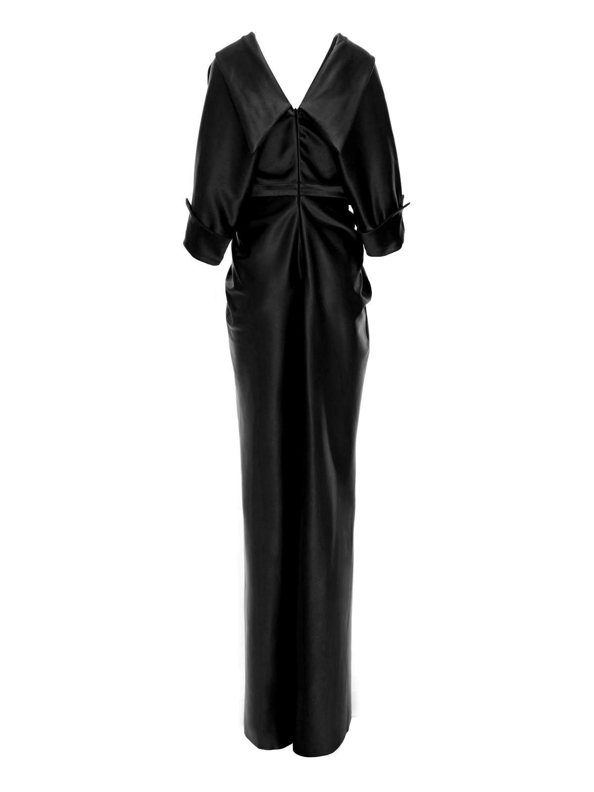 Maxi Dress with V-Neckline, Black 5