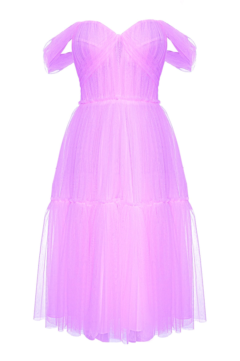 Maxi Dress with Off-the-Shoulder Neckline, Amethyst 5