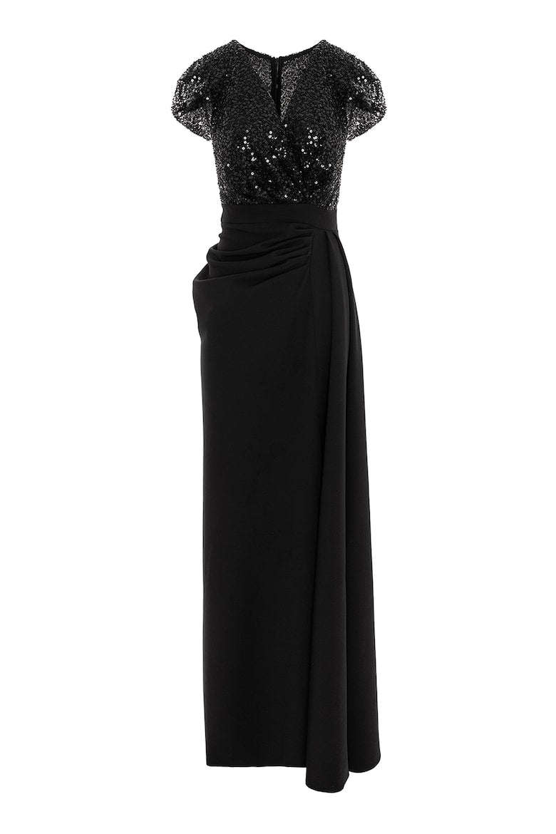 Maxi Dress with Side Slit, Black 5