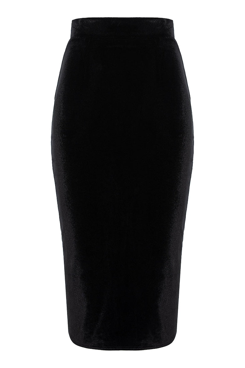 Velvet Four-Piece Set: Dress, Trousers, Top and Skirt, Black 10