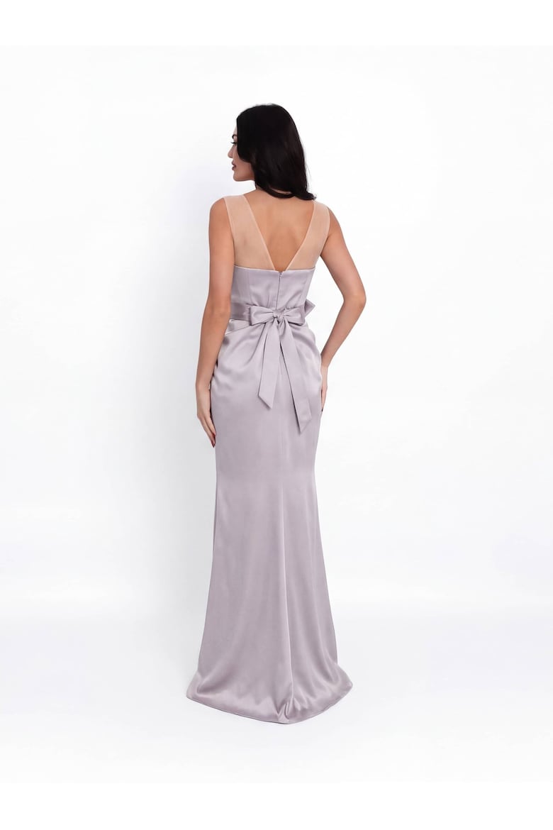 Satin-Finish Maxi Dress, Grey 3