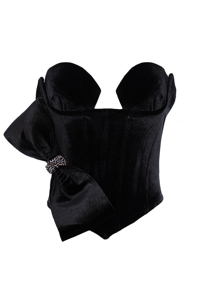 Velvet Four-Piece Set: Dress, Trousers, Top and Skirt, Black 8
