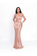 Satin-Finish Maxi Dress, Pink