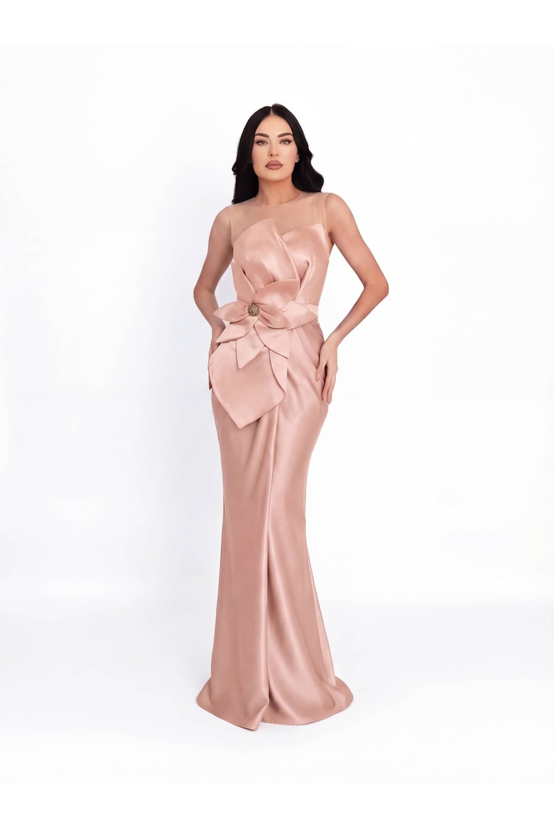 Satin-Finish Maxi Dress, Pink