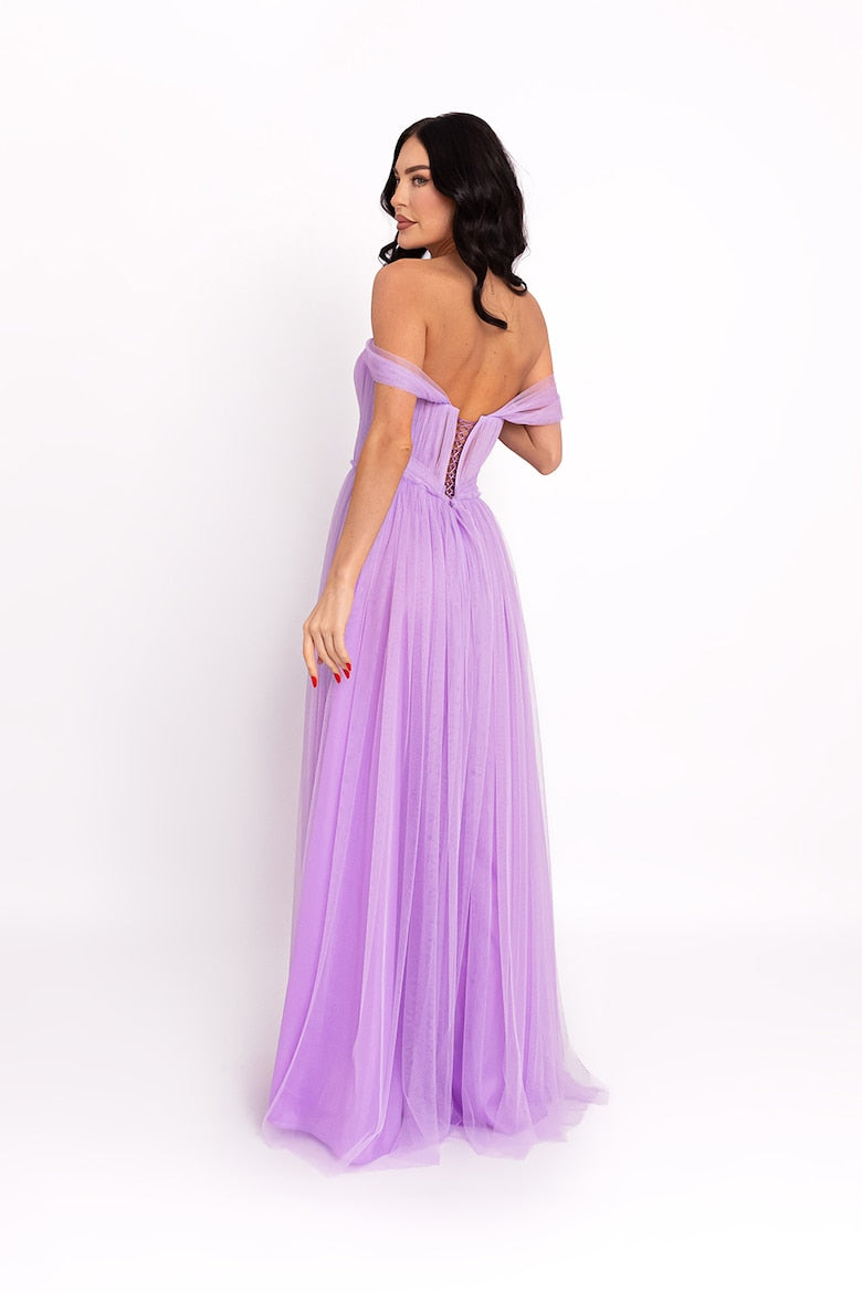 Maxi Dress with Off-the-Shoulder Neckline, Amethyst 3