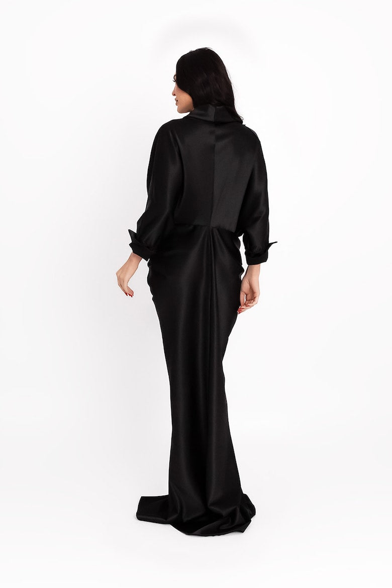 Kaftan Dress with Metallic Details, Black 5