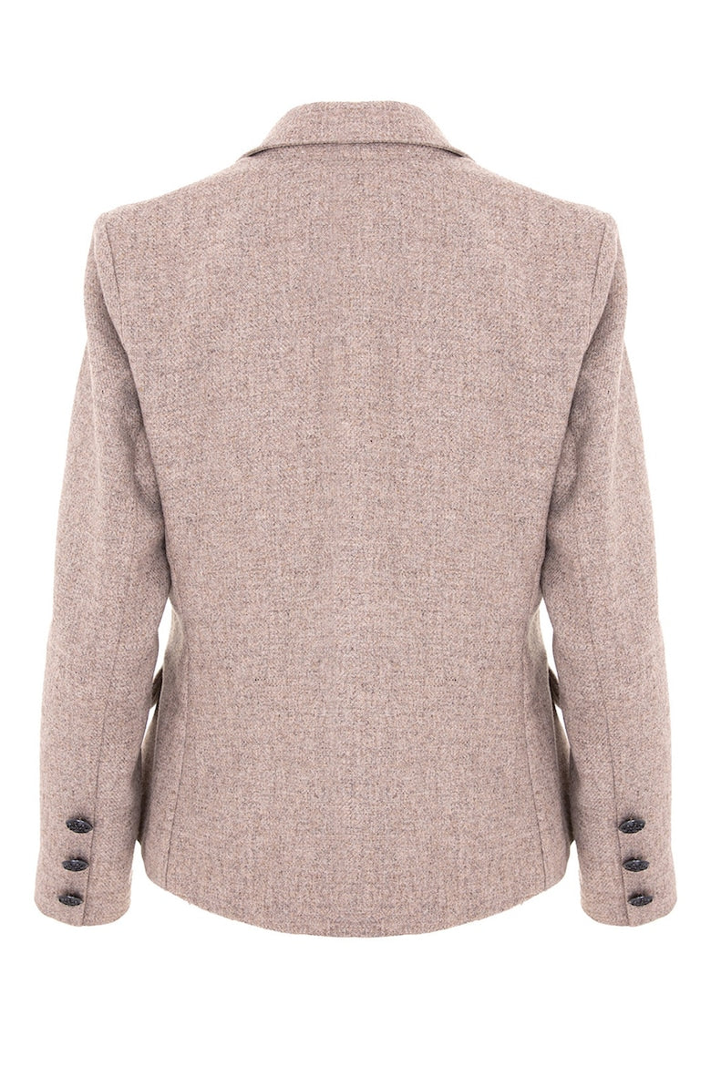 Double-Breasted Wool Blazer, Dark Beige 4
