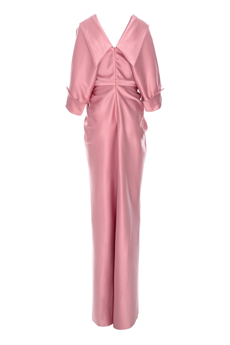Draped Dress with Front Slit, Dusty Pink 2