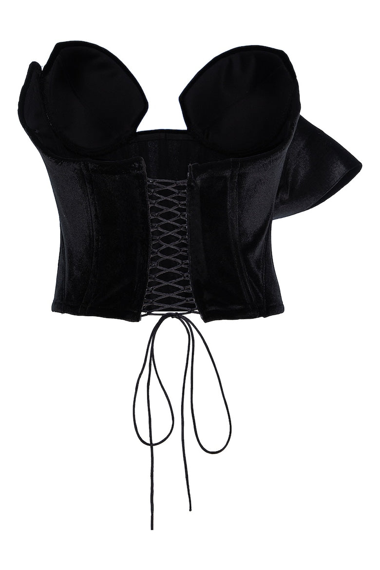Velvet Four-Piece Set: Dress, Trousers, Top and Skirt, Black 9